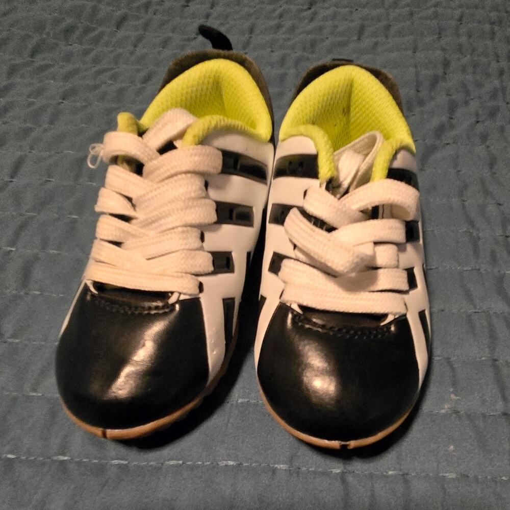 Carter's Black and White Sneakers with Glossy Toe